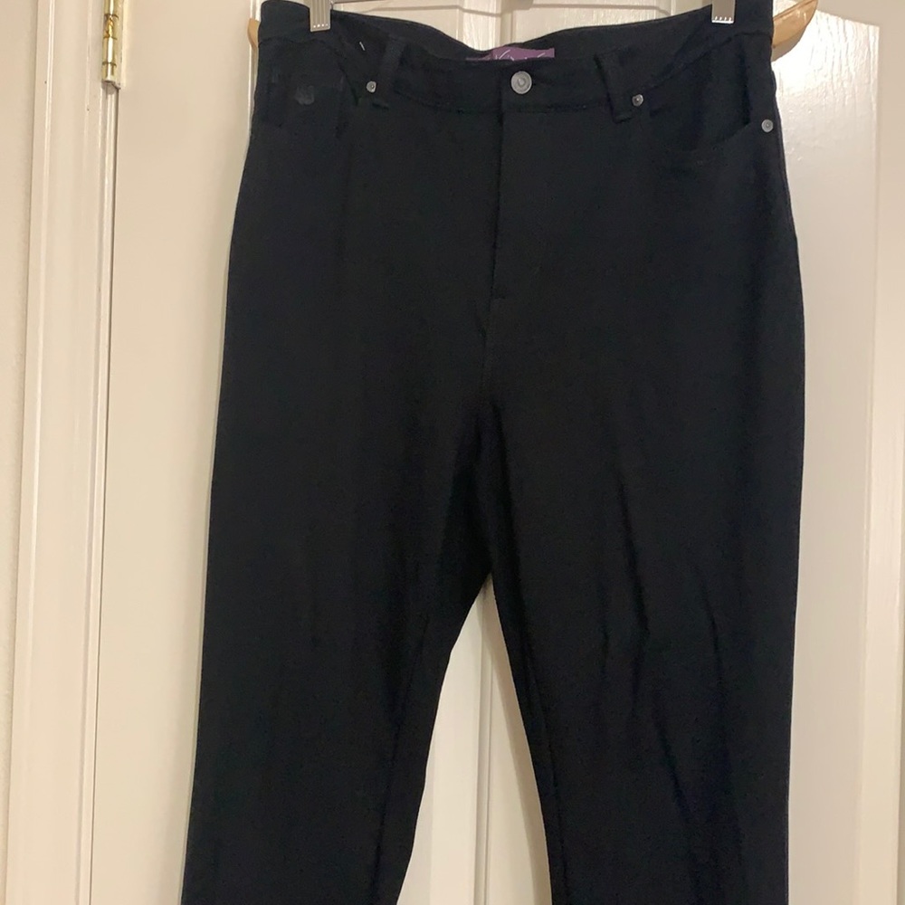 Straight Leg Black High Waist Stretchy Pant